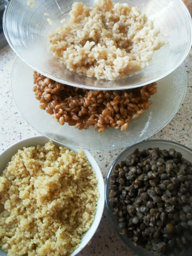 Zilvervliesrijst, spelt, quinoa, linzen 