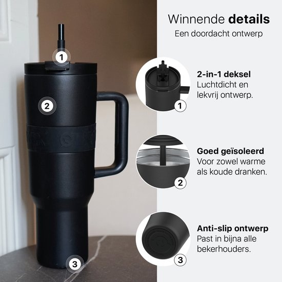 ONYX Drinkfles met Rietje